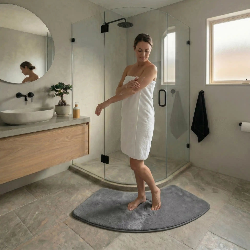 Tapis de bain absorbant incurvé