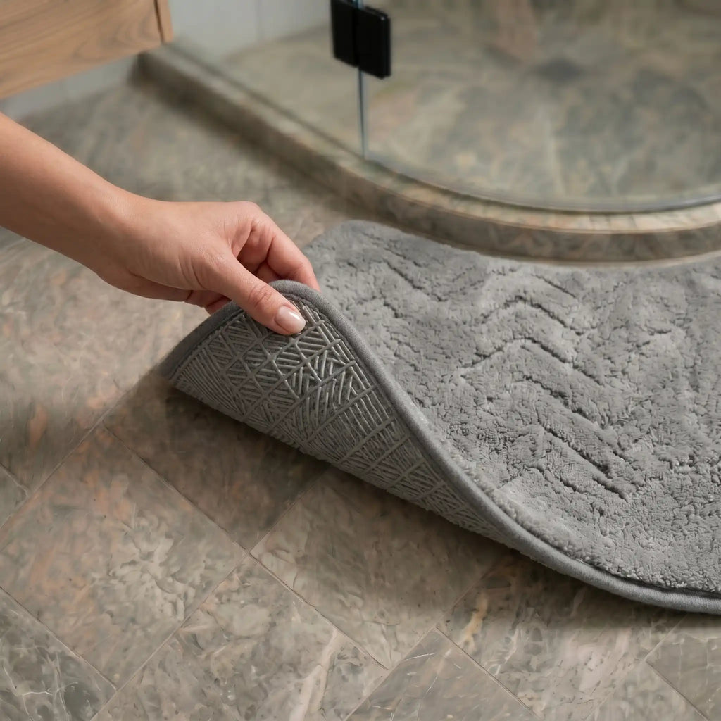 Tapis de bain absorbant incurvé