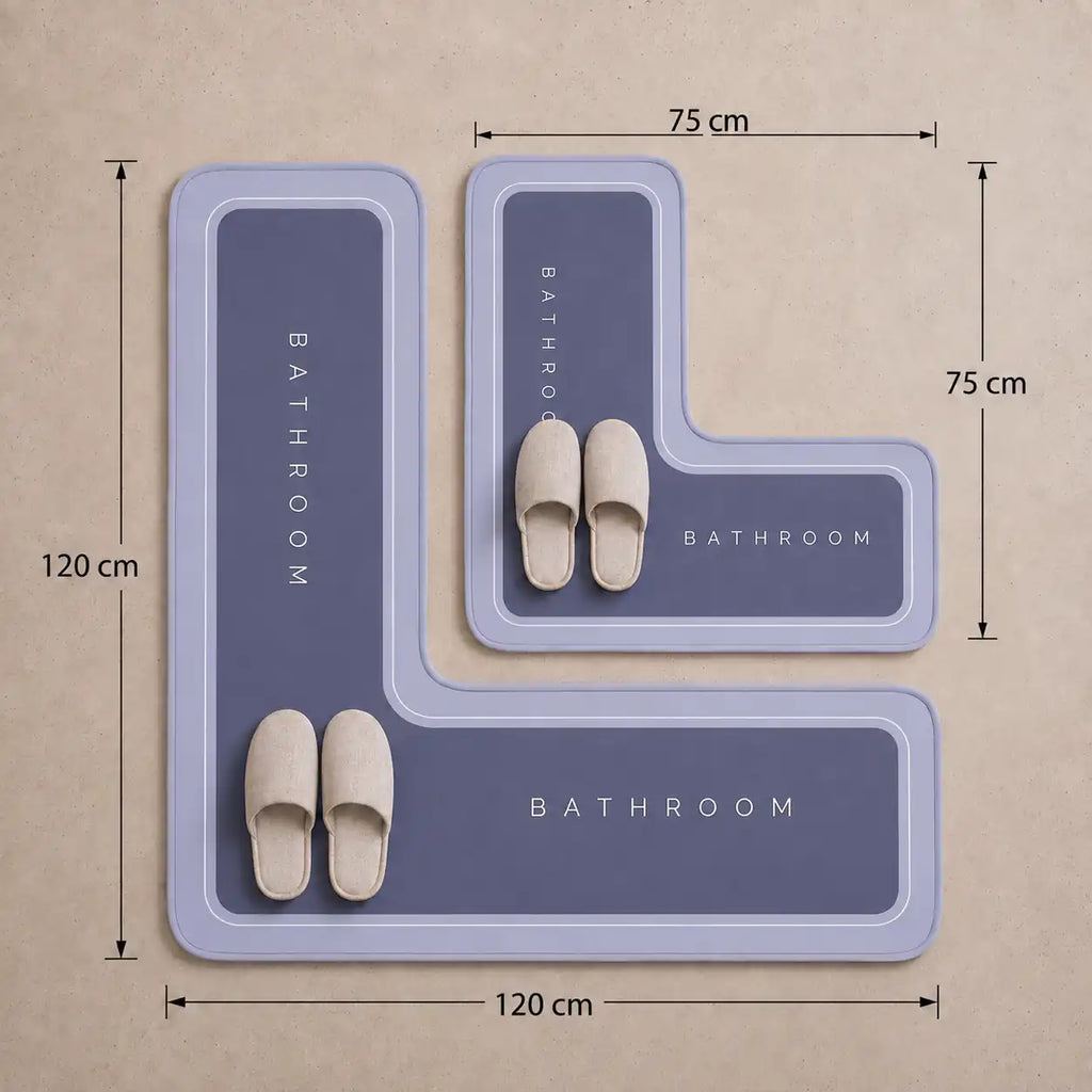 Tapis de bain d'angle antidérapant effet diatomite
