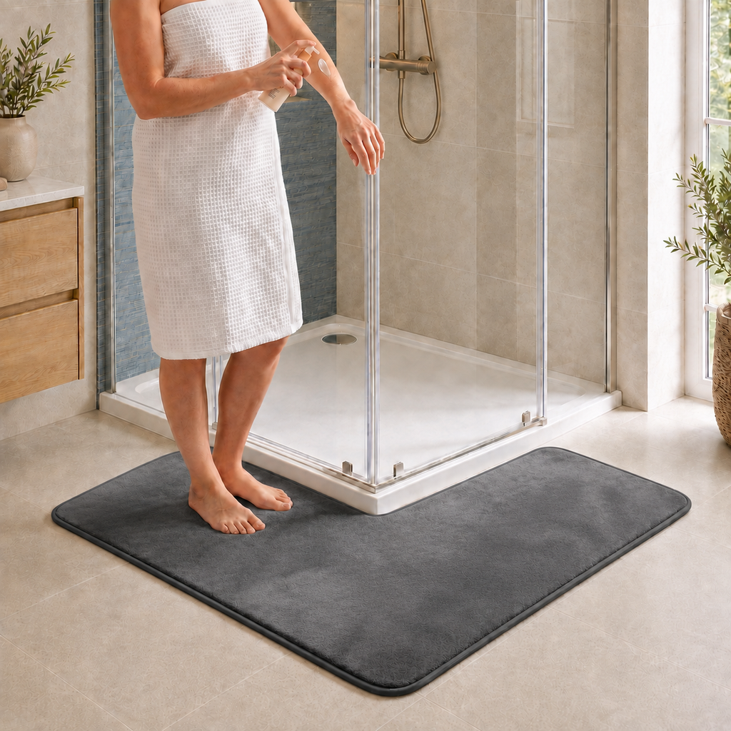 Tapis de bain d'angle absorbant