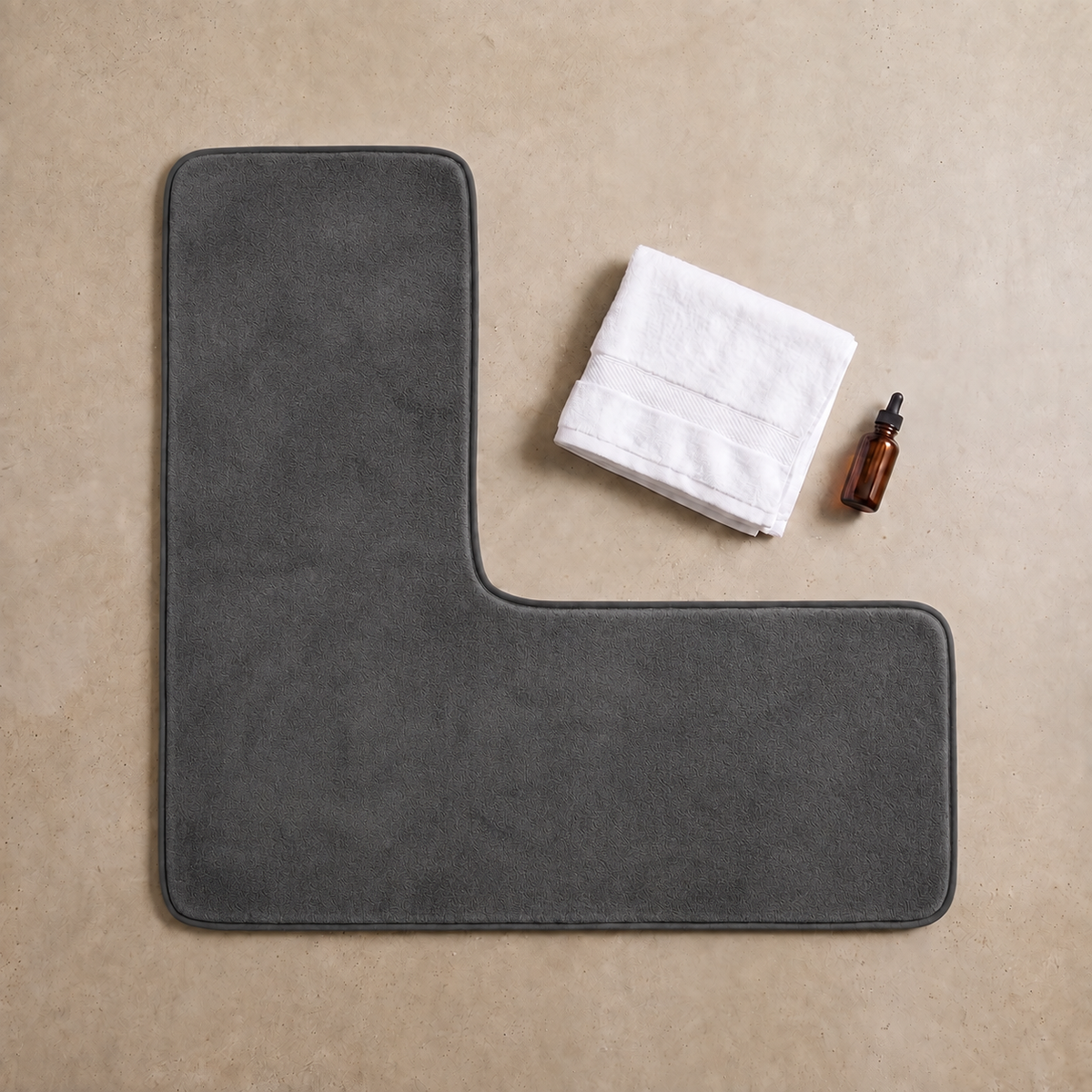Tapis de bain d'angle absorbant