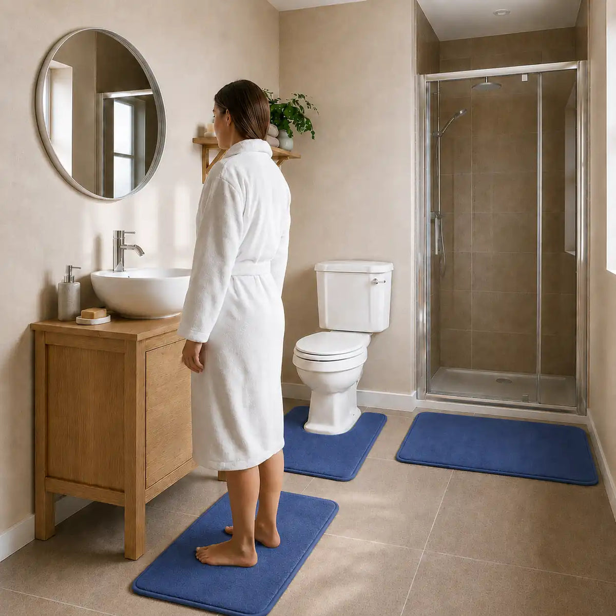 Set de 3 tapis de bain à mémoire de forme