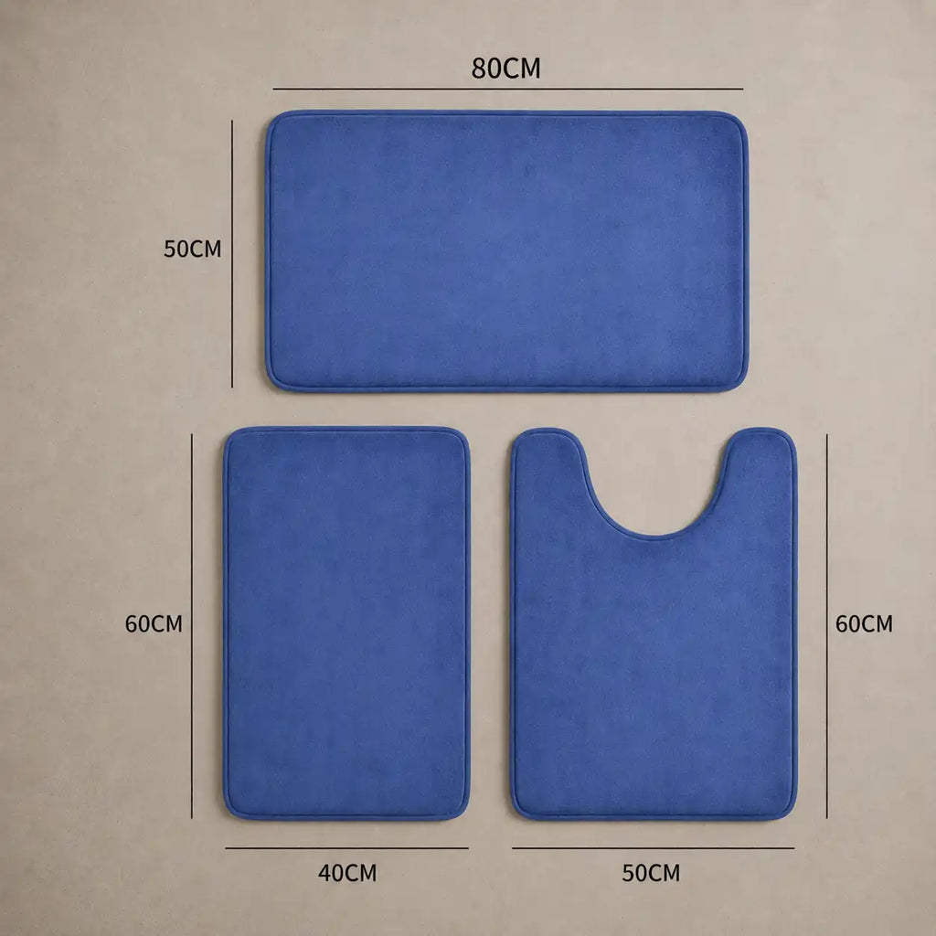 Set de 3 tapis de bain à mémoire de forme