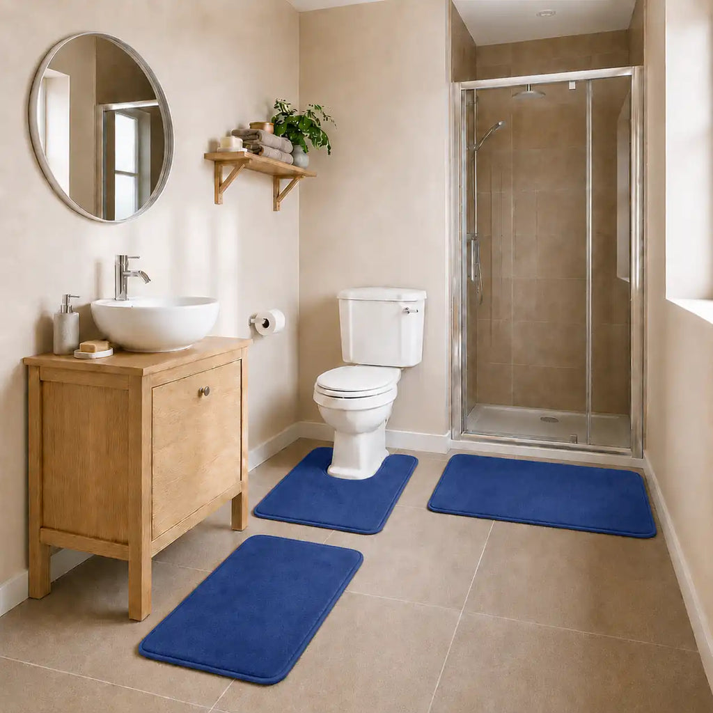 Set de 3 tapis de bain à mémoire de forme