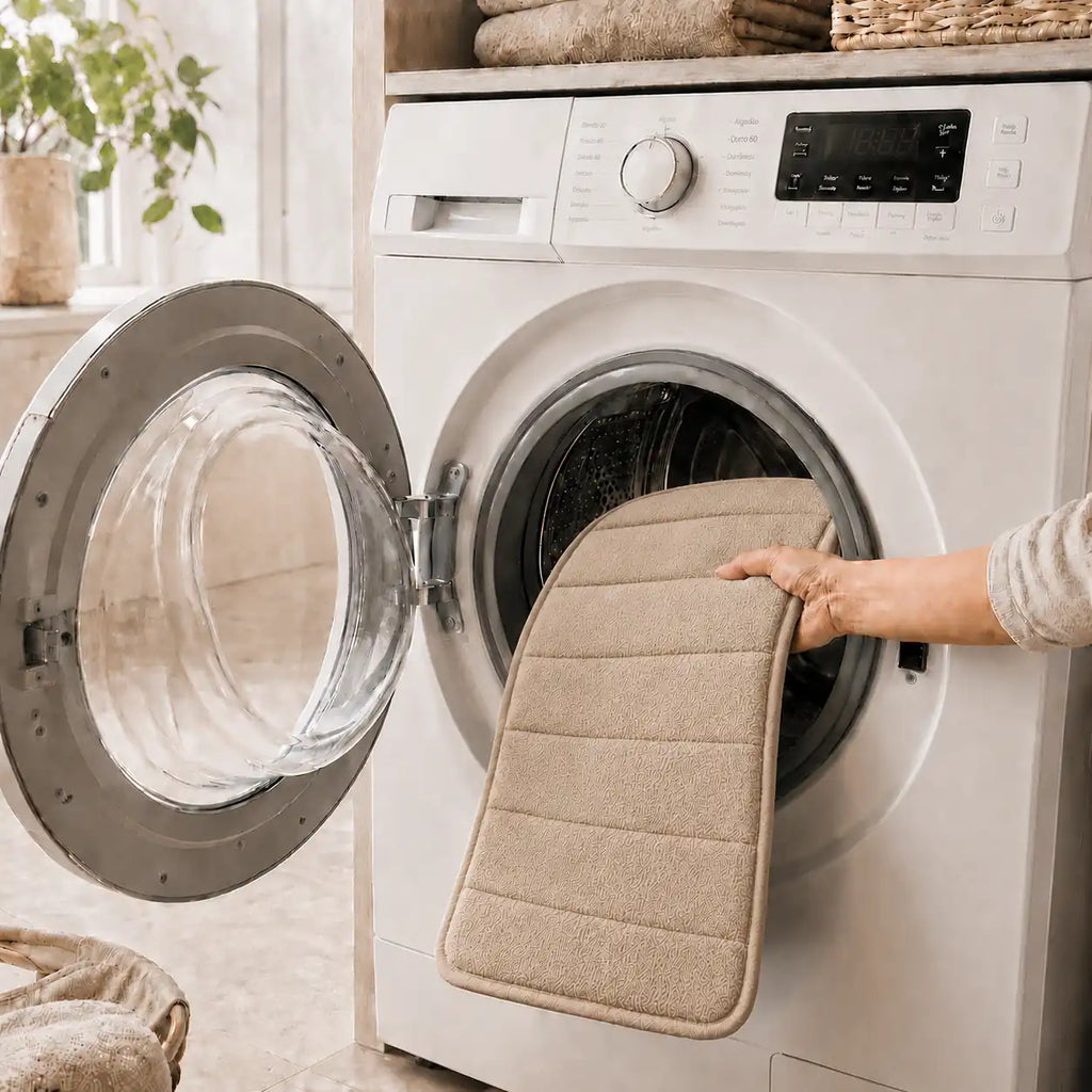 Set de 3 tapis de bain à mémoire de forme rayé