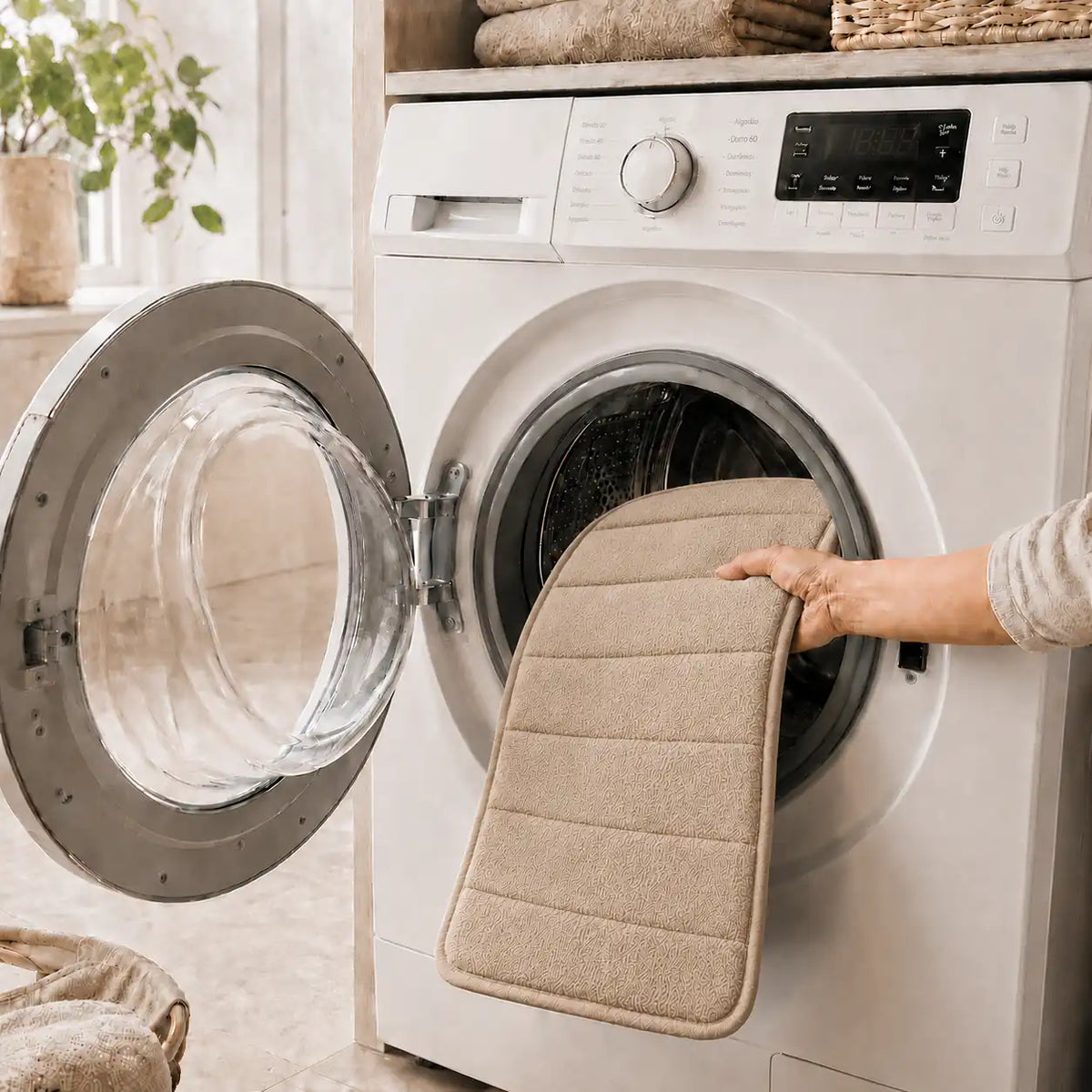 Set de 3 tapis de bain à mémoire de forme rayé