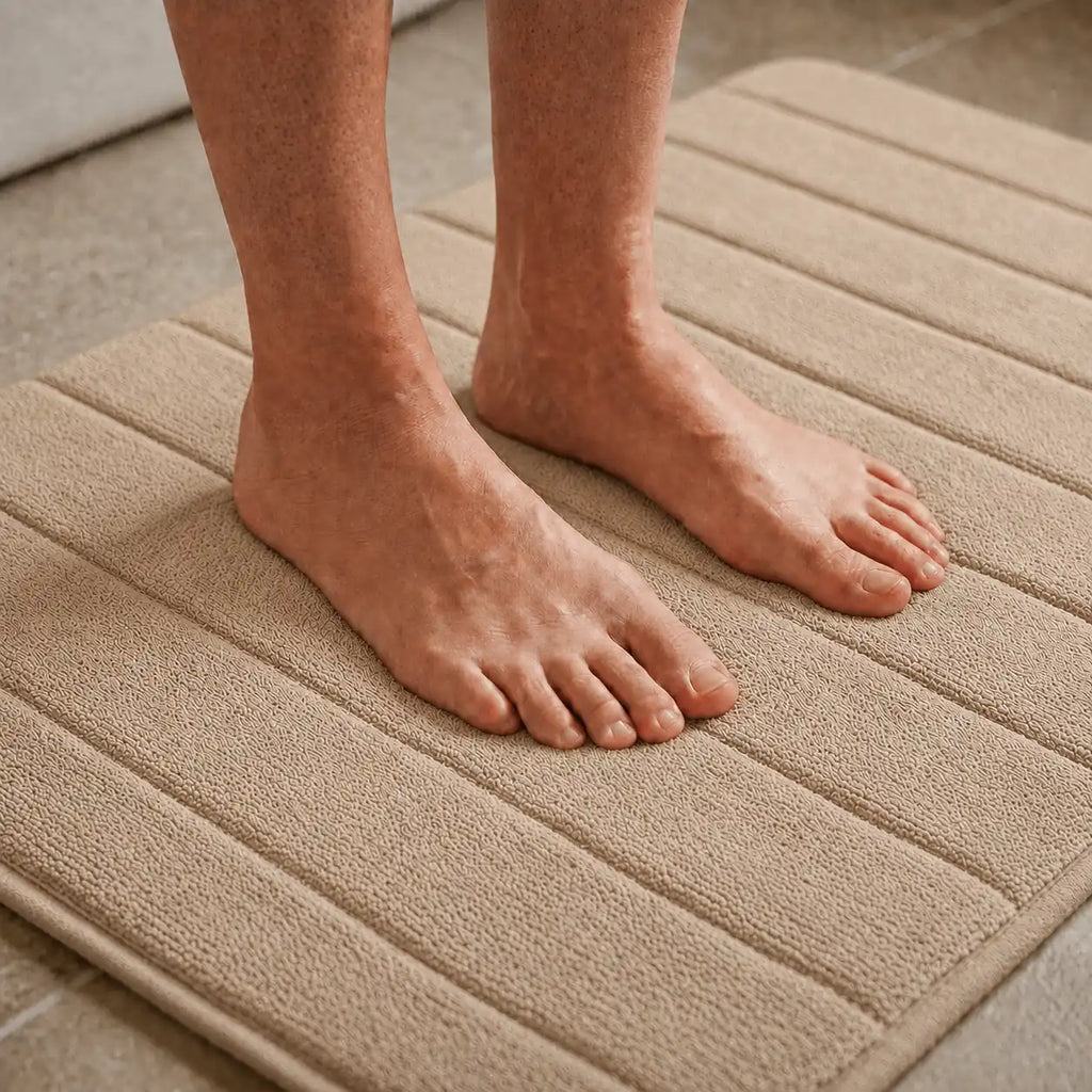 Set de 3 tapis de bain à mémoire de forme rayé