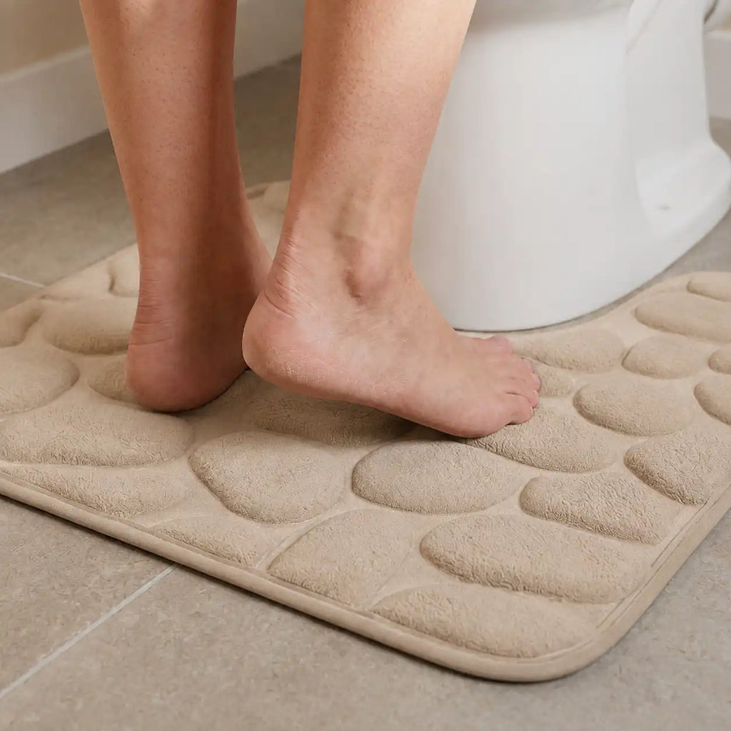 Tapis de WC effet galet antidérapant