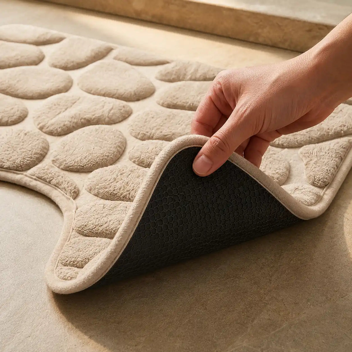 Tapis de WC effet galet antidérapant