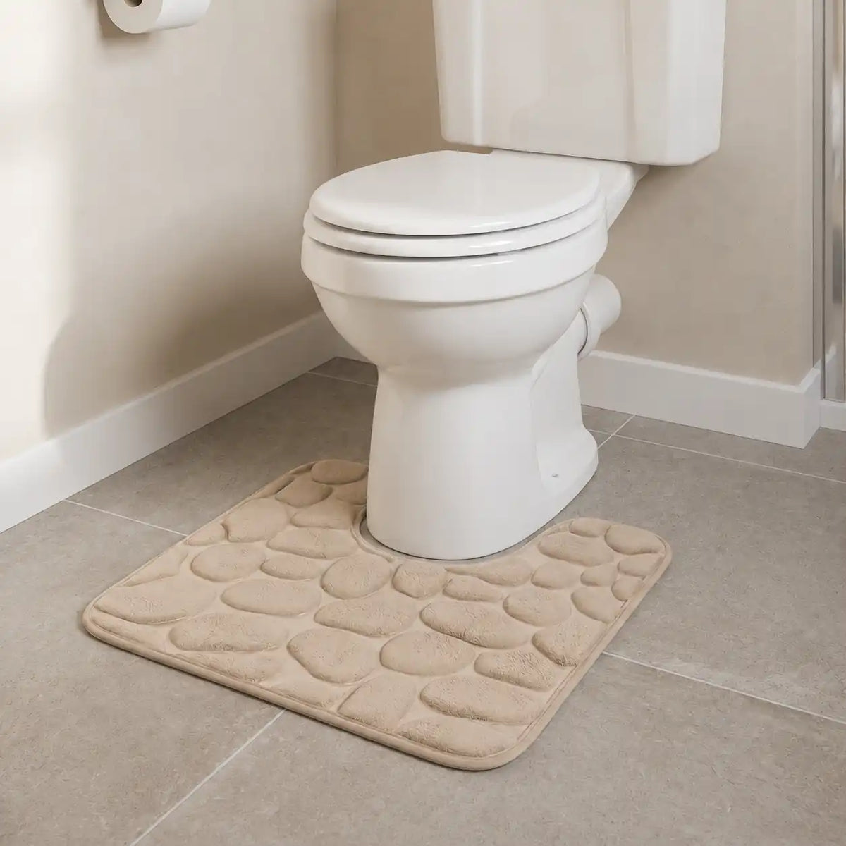 Tapis de WC effet galet antidérapant