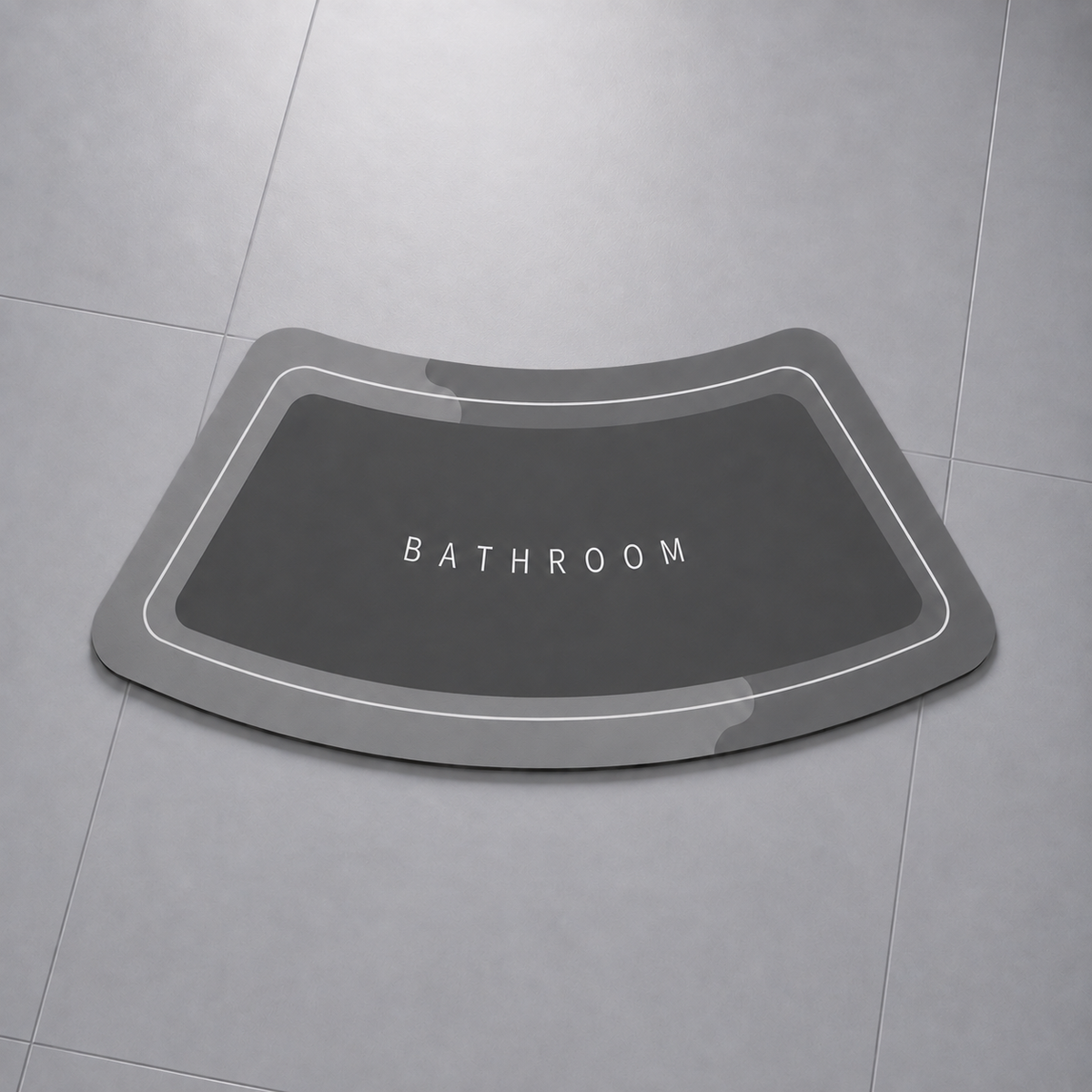 Tapis de bain antidérapant effet diatomite – Forme incurvée