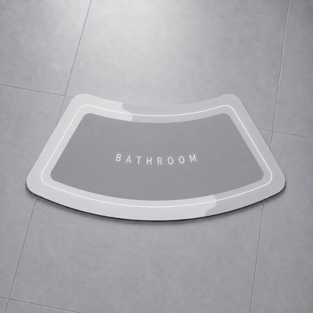 Tapis de bain antidérapant effet diatomite – Forme incurvée