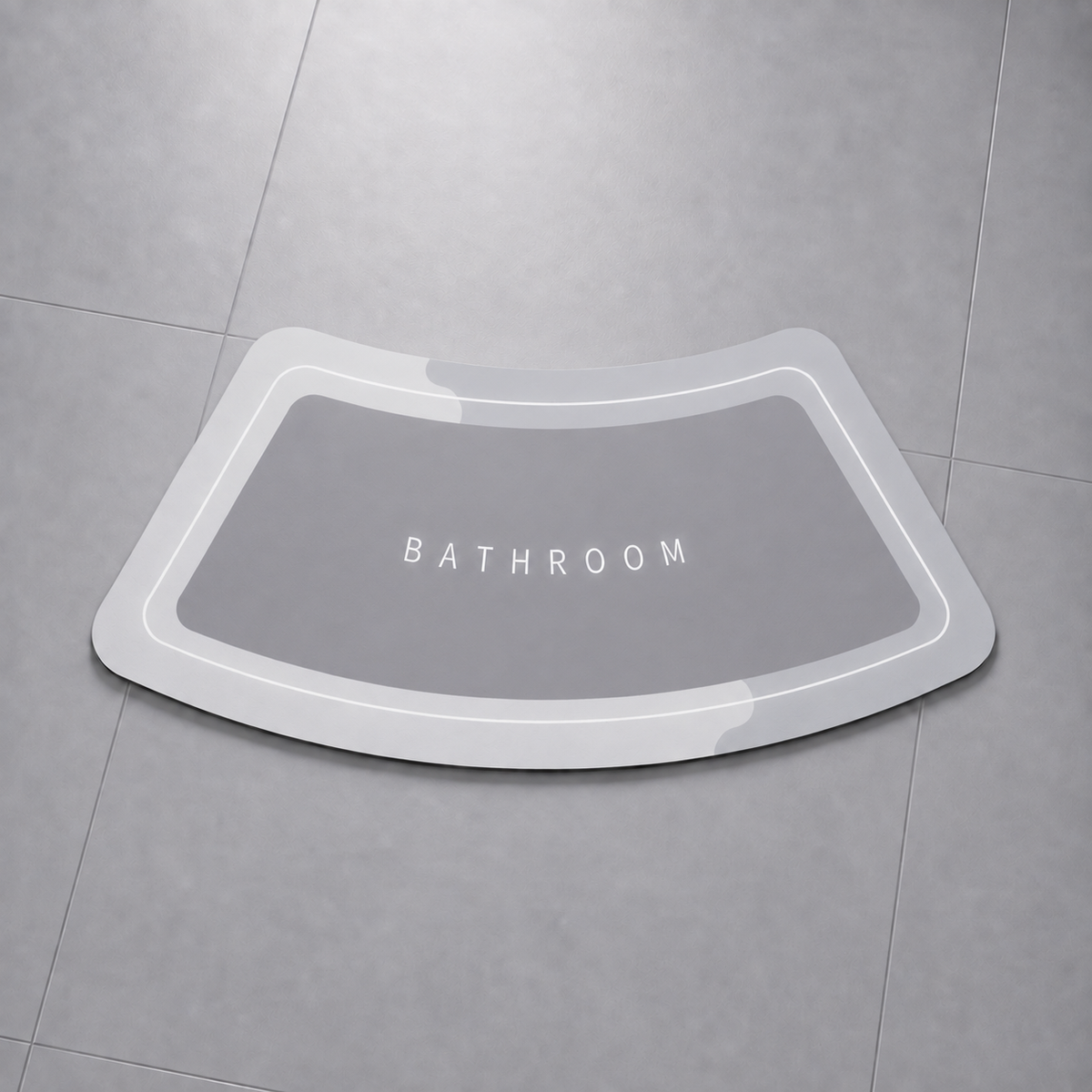 Tapis de bain antidérapant effet diatomite – Forme incurvée
