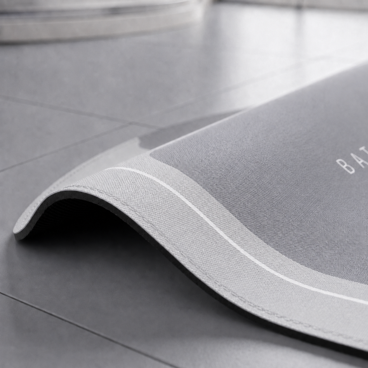 Tapis de bain antidérapant effet diatomite – Forme incurvée