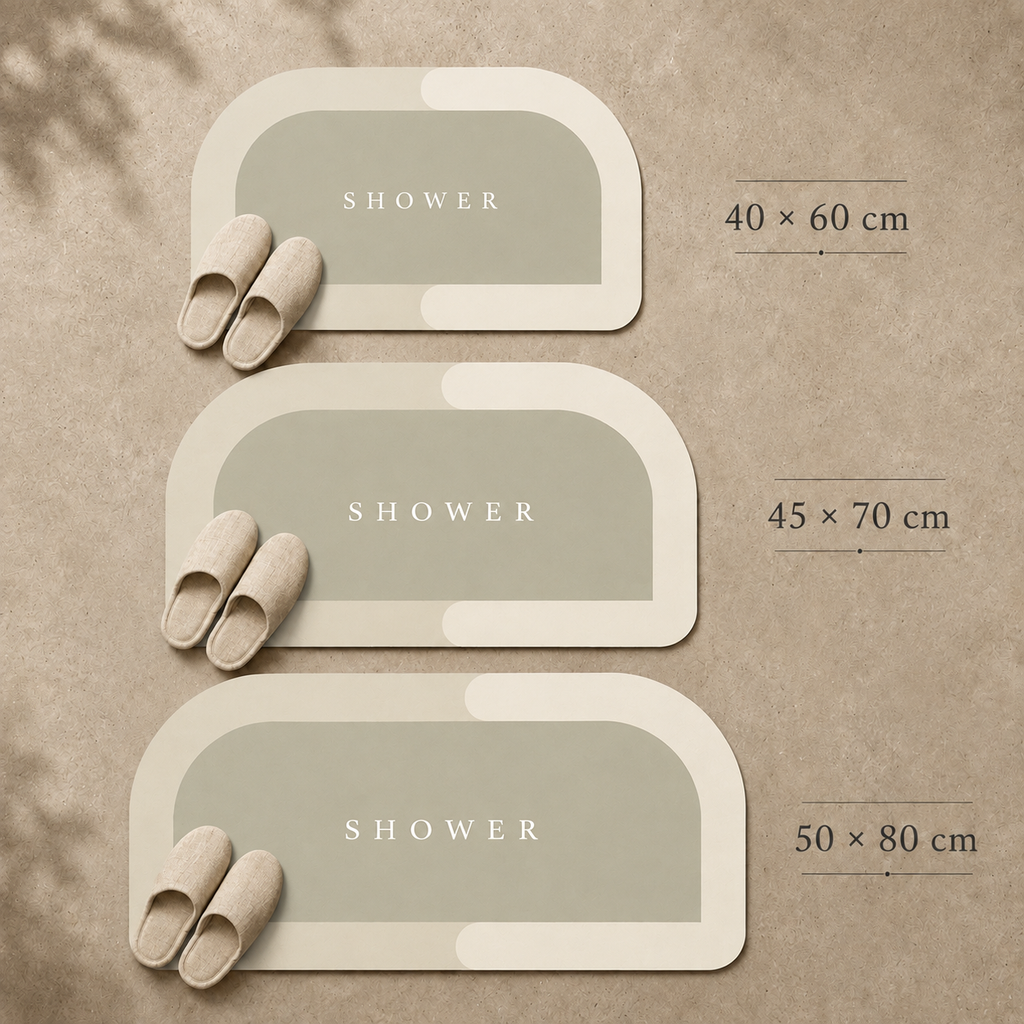 Tapis de bain antidérapant effet diatomite – Forme arche