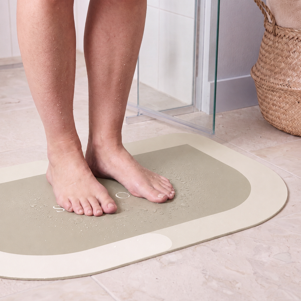 Tapis de bain antidérapant effet diatomite – Forme arche