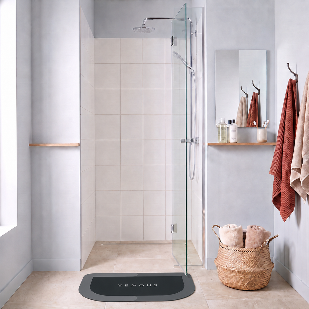 Tapis de bain antidérapant effet diatomite – Forme arche