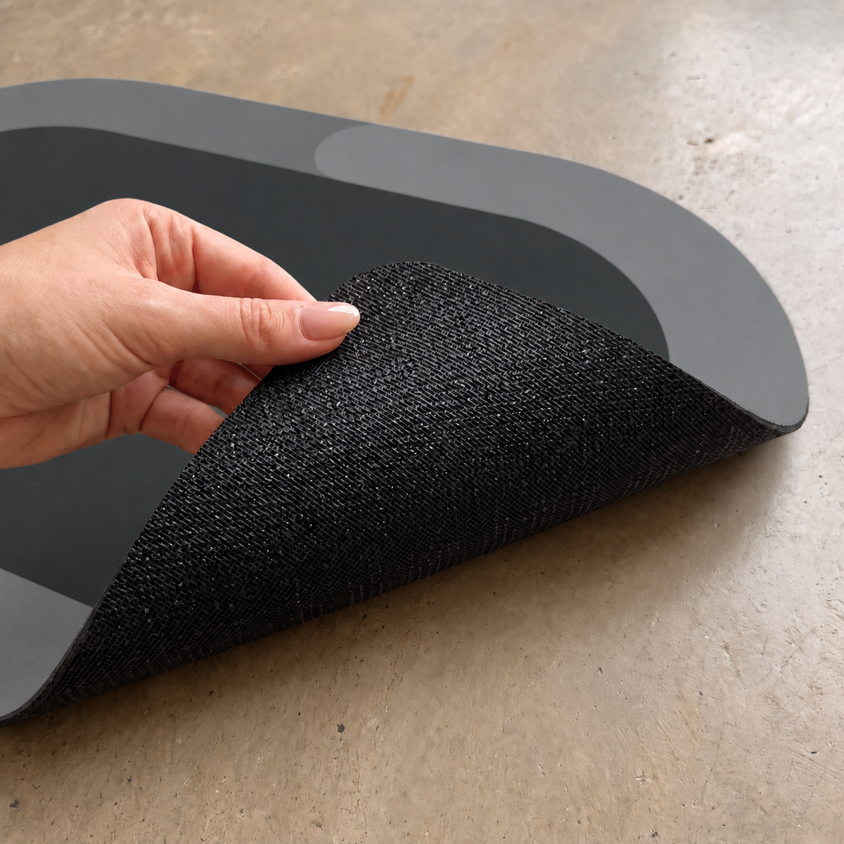 Tapis de bain antidérapant effet diatomite – Forme arche