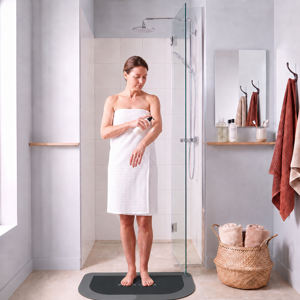 Tapis de bain antidérapant effet diatomite – Forme arche