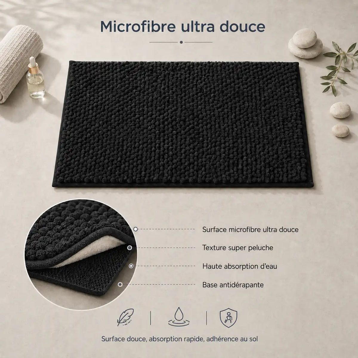 Tapis de bain chenille rectangle