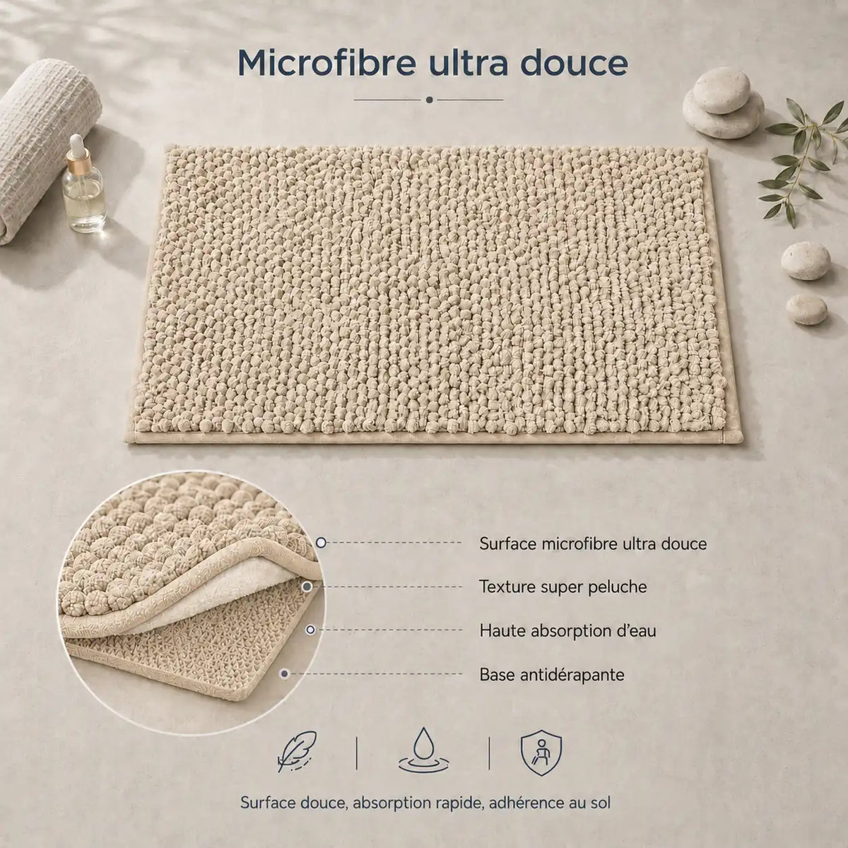Tapis de bain chenille rectangle
