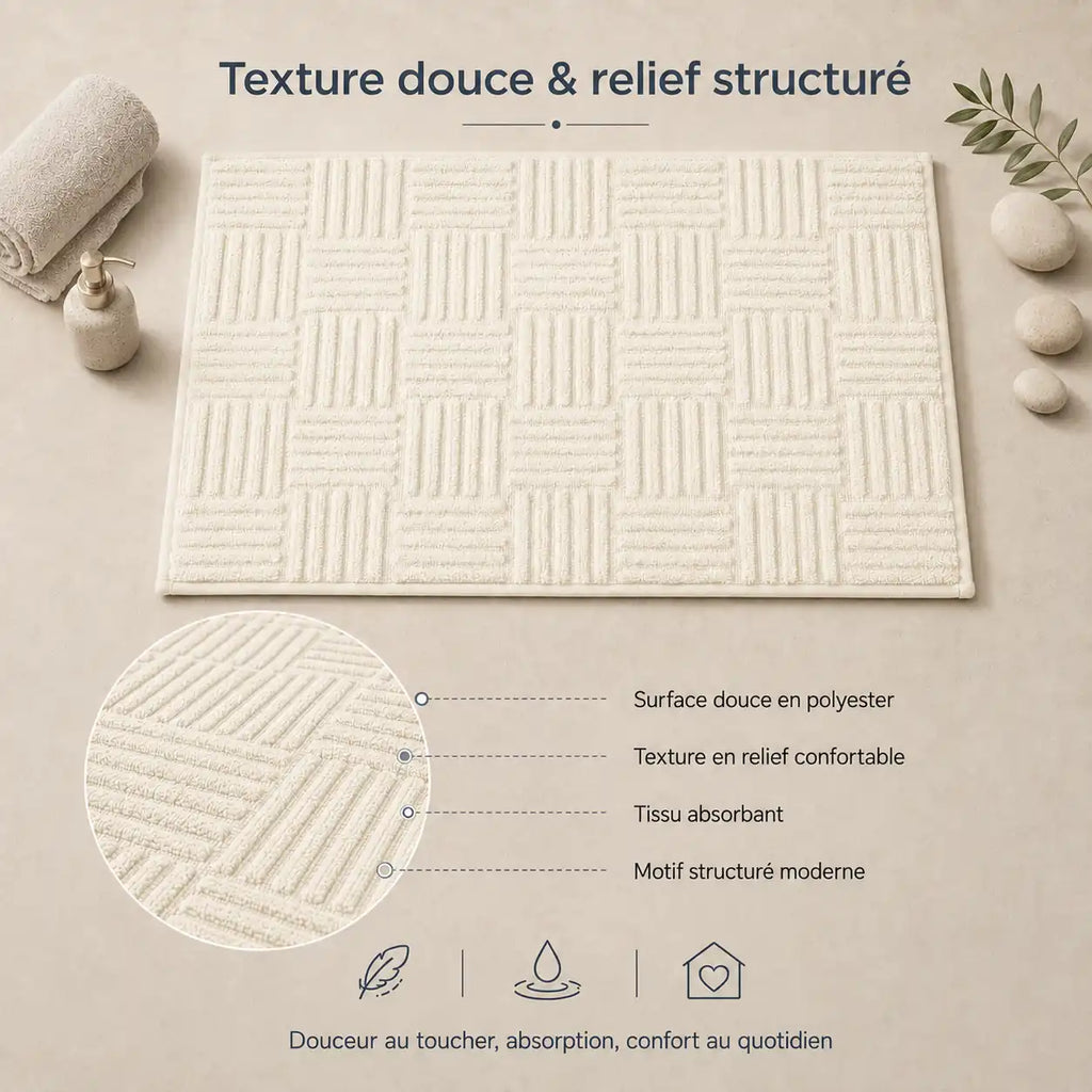 Tapis de bain tressé rectangle