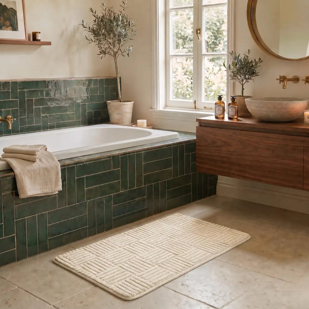 Tapis de bain tressé rectangle