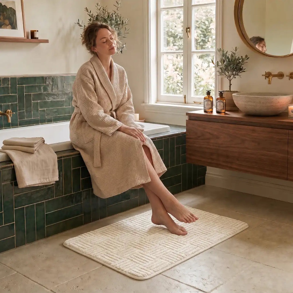 Tapis de bain tressé rectangle