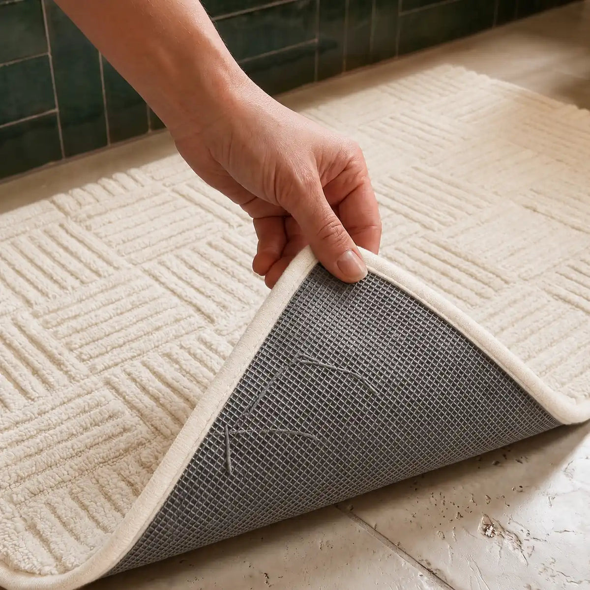 Tapis de bain tressé rectangle