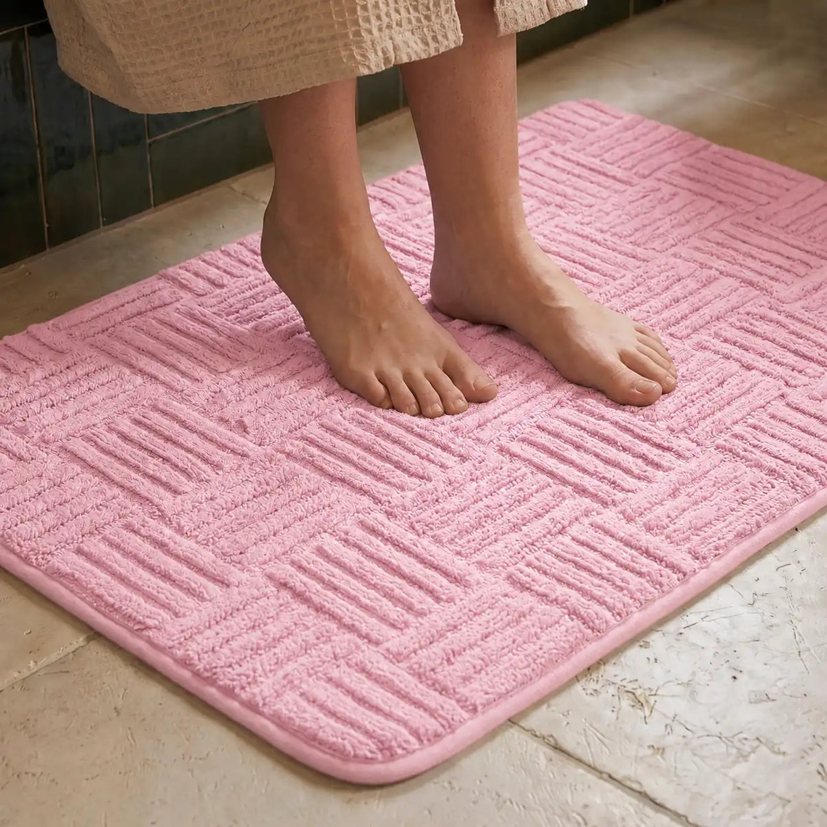 Tapis de bain tressé rectangle
