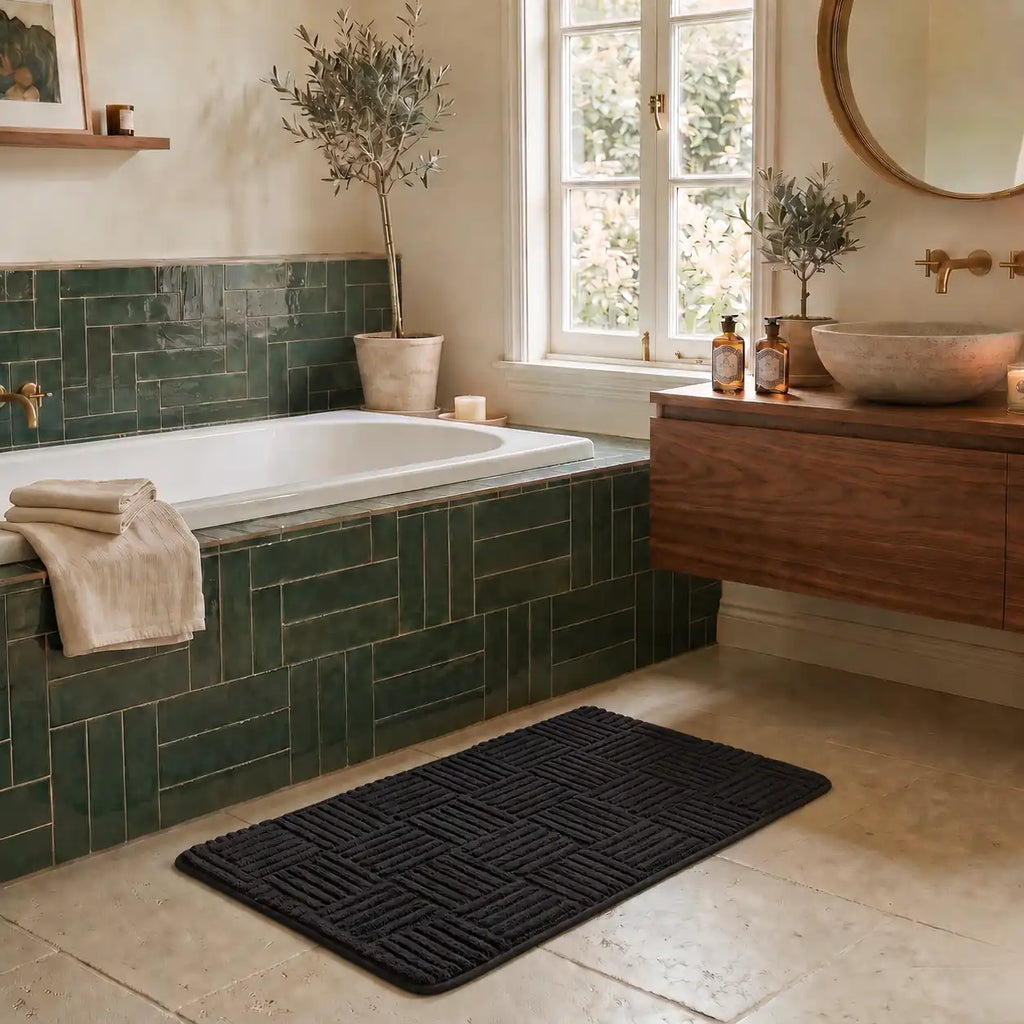 Tapis de bain tressé rectangle