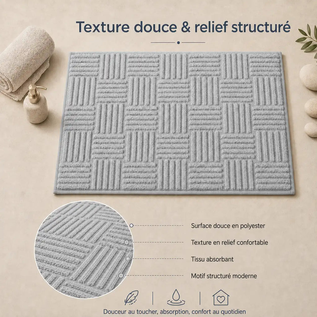 Tapis de bain tressé rectangle