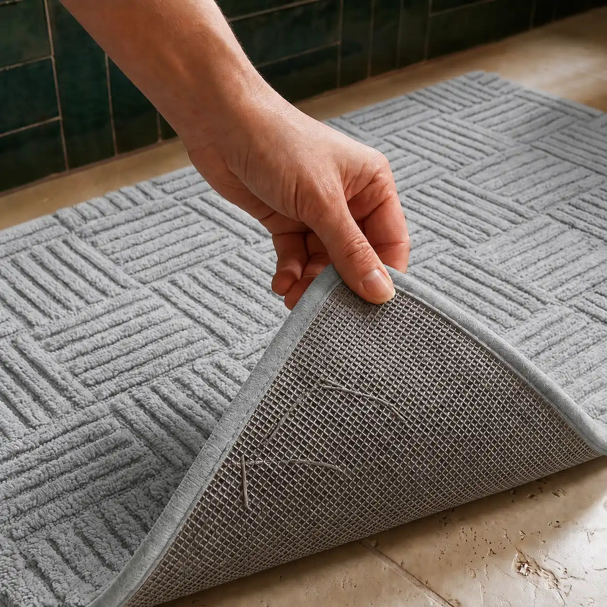 Tapis de bain tressé rectangle