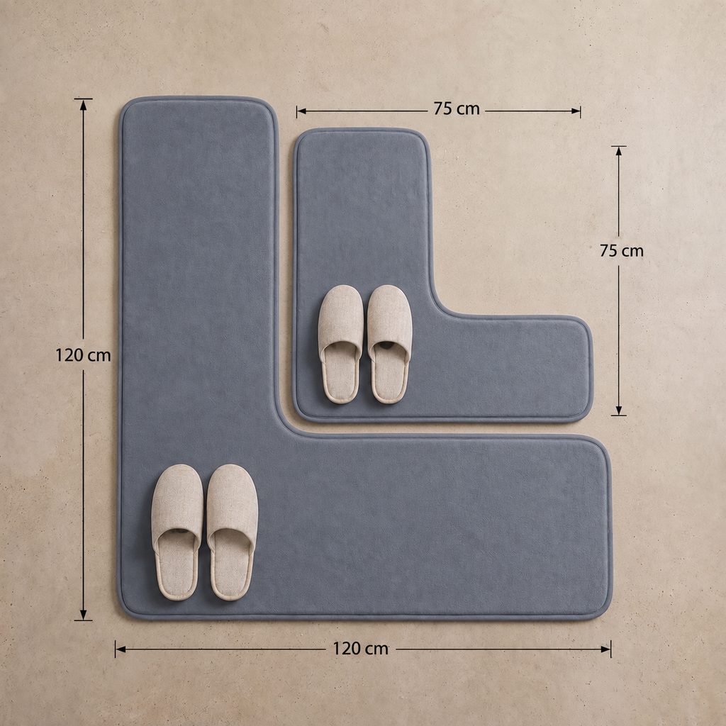 Tapis de bain d'angle absorbant