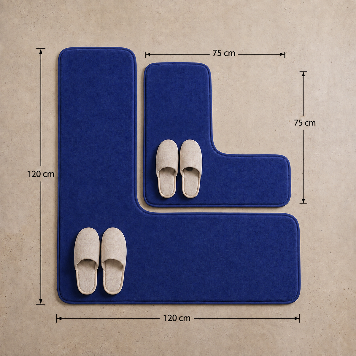 Tapis de bain d'angle absorbant