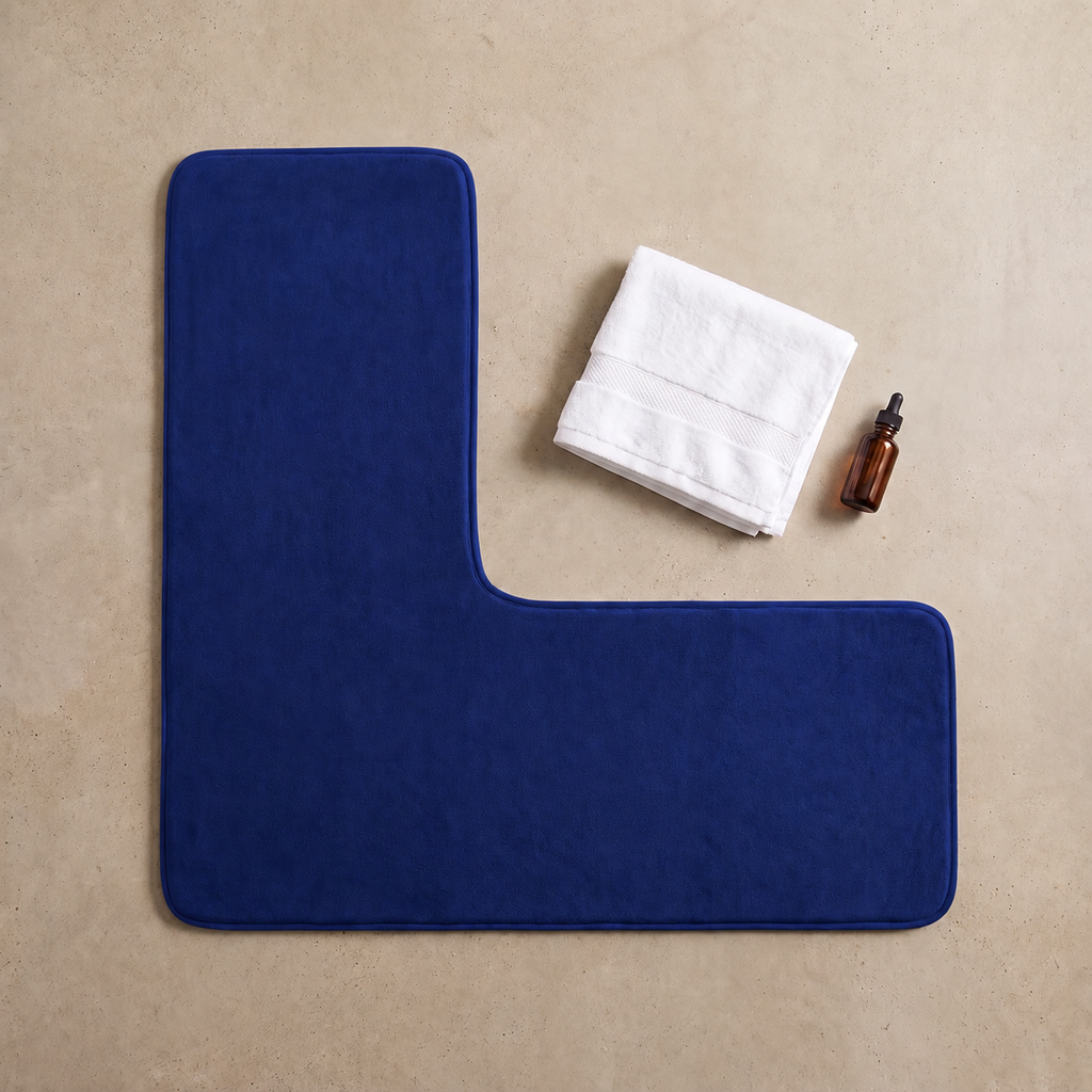 Tapis de bain d'angle absorbant
