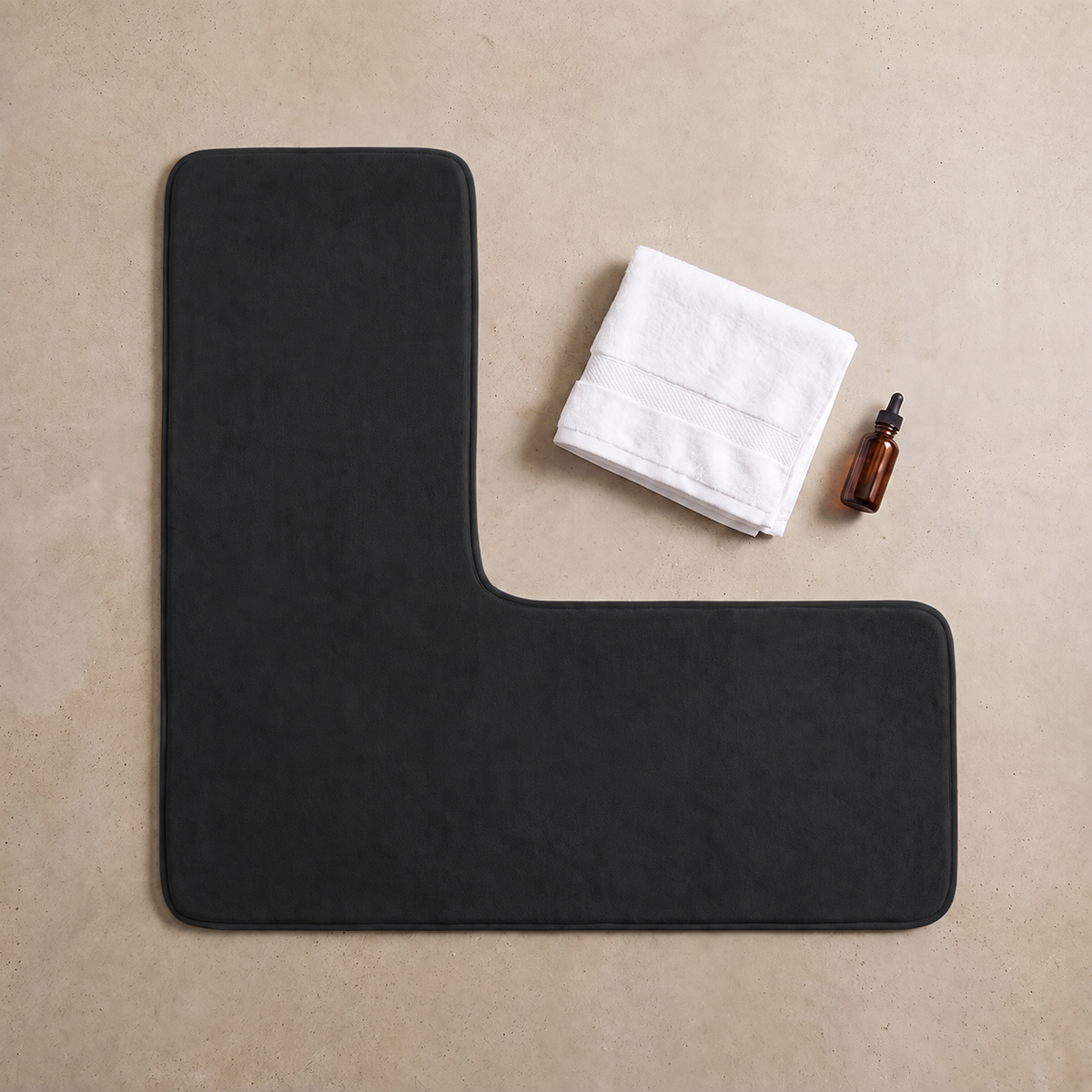 Tapis de bain d'angle absorbant