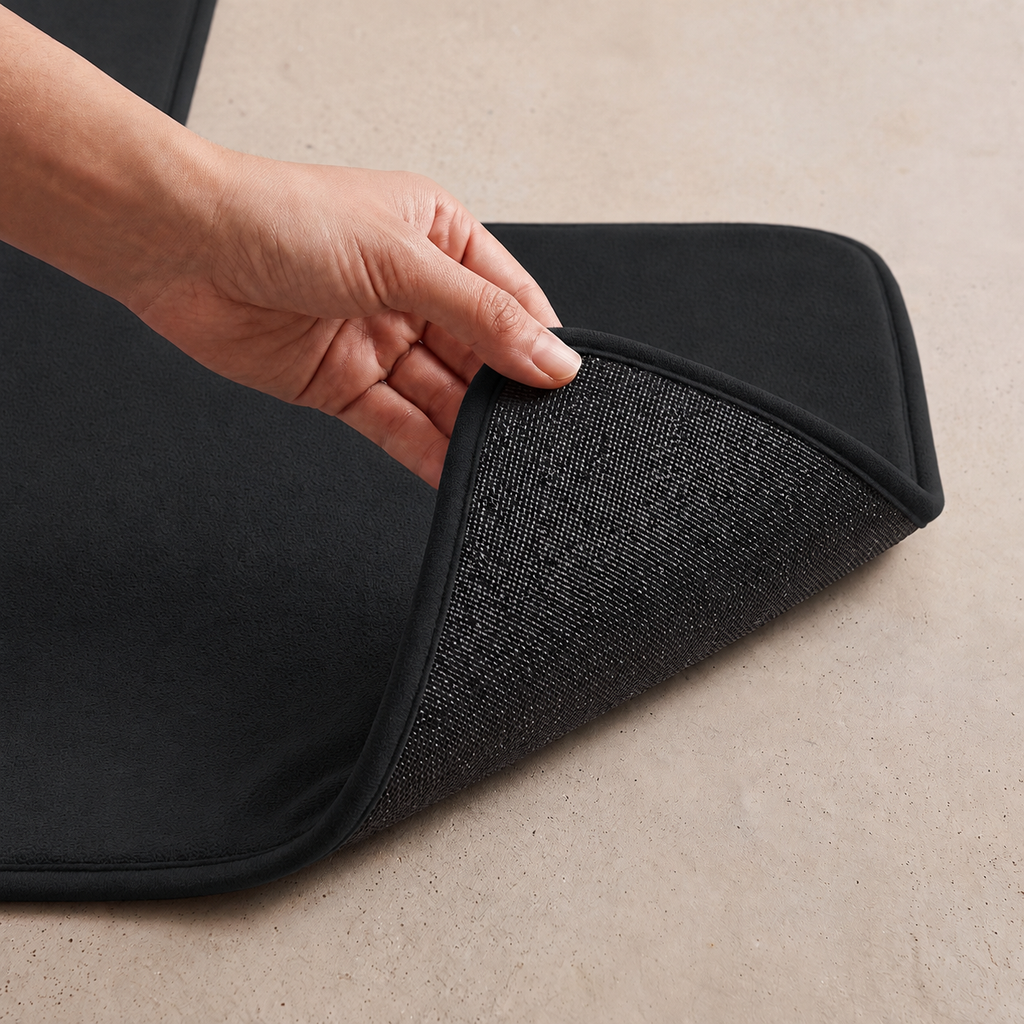 Tapis de bain d'angle absorbant