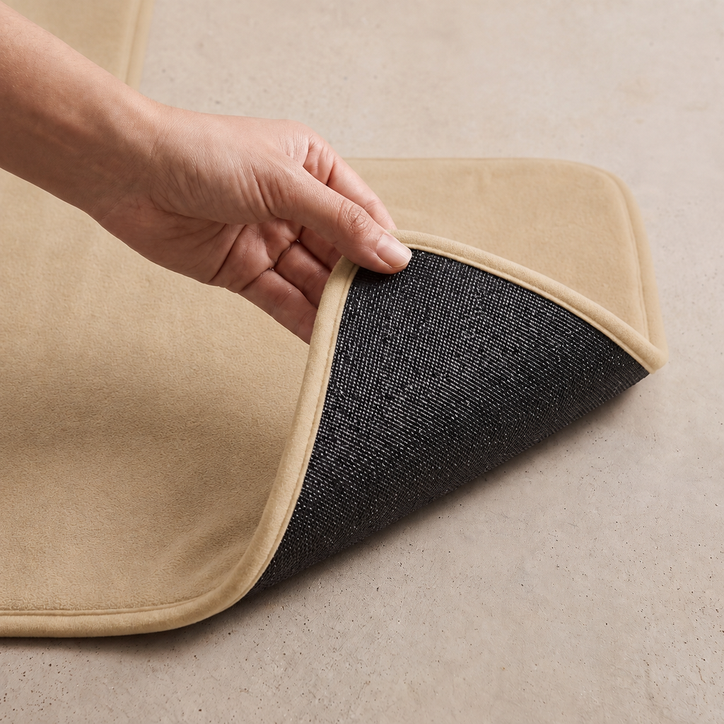 Tapis de bain d'angle absorbant
