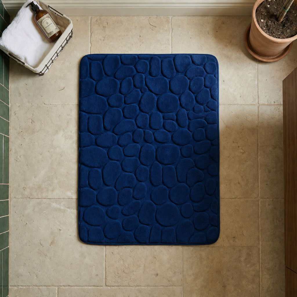 Tapis de bain effet galet rectangle