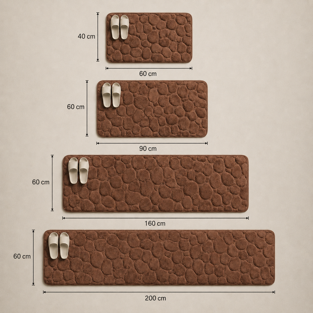 Tapis de bain effet galet rectangle