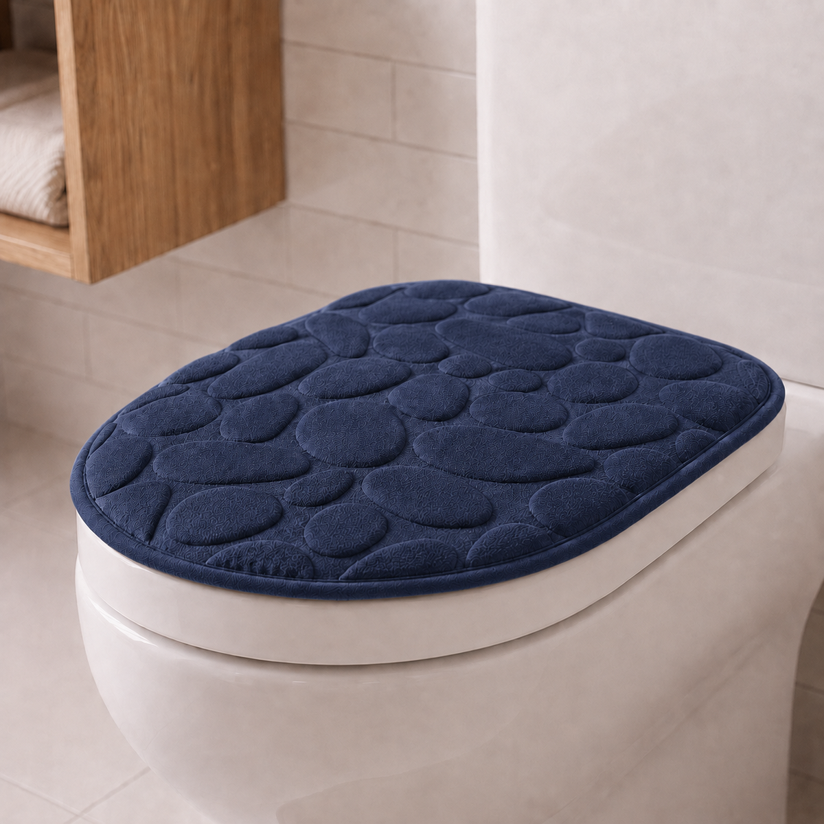 Set de 3 tapis de bain effet galet