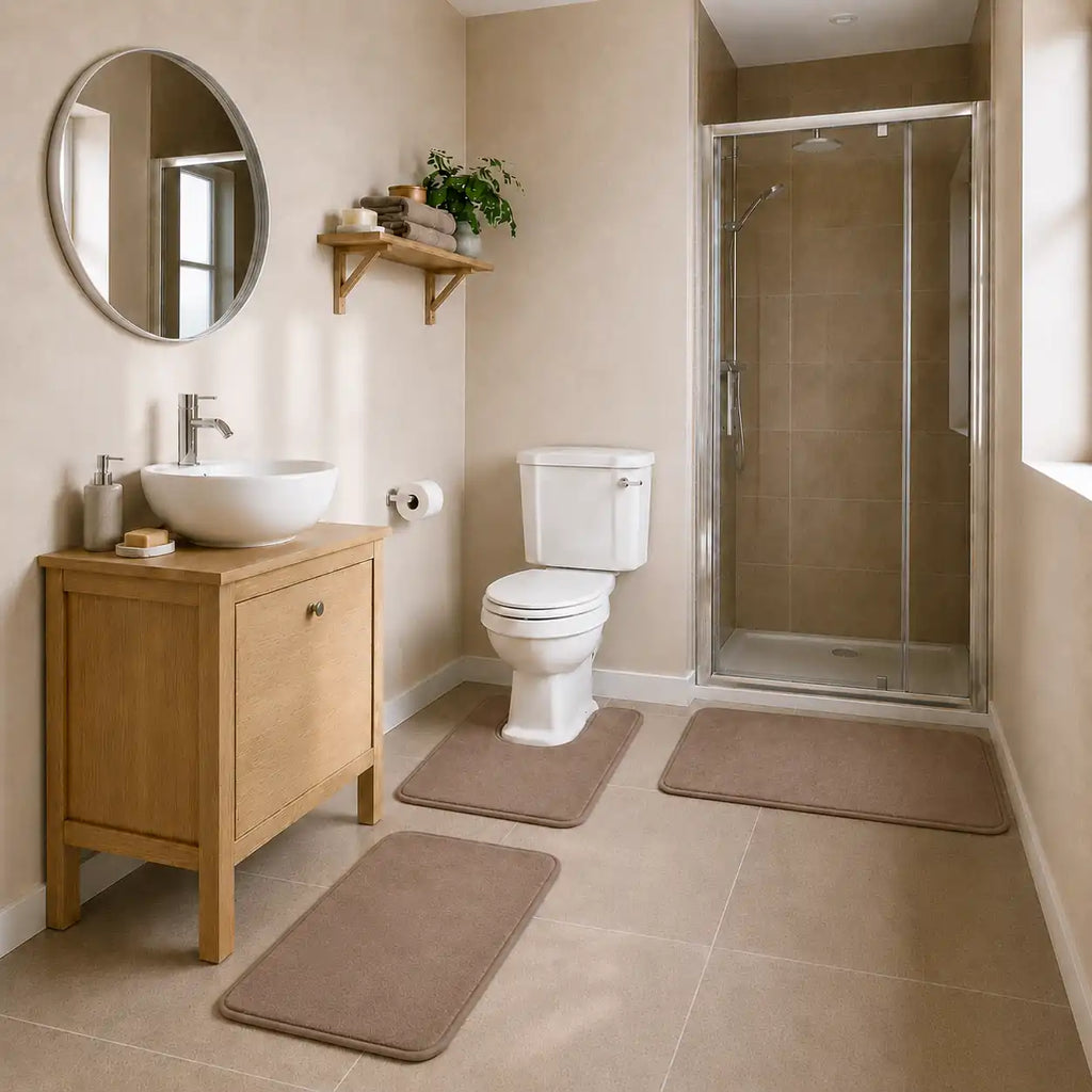 Set de 3 tapis de bain à mémoire de forme