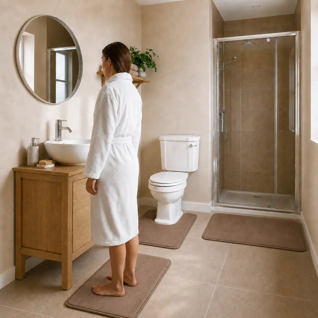 Set de 3 tapis de bain à mémoire de forme