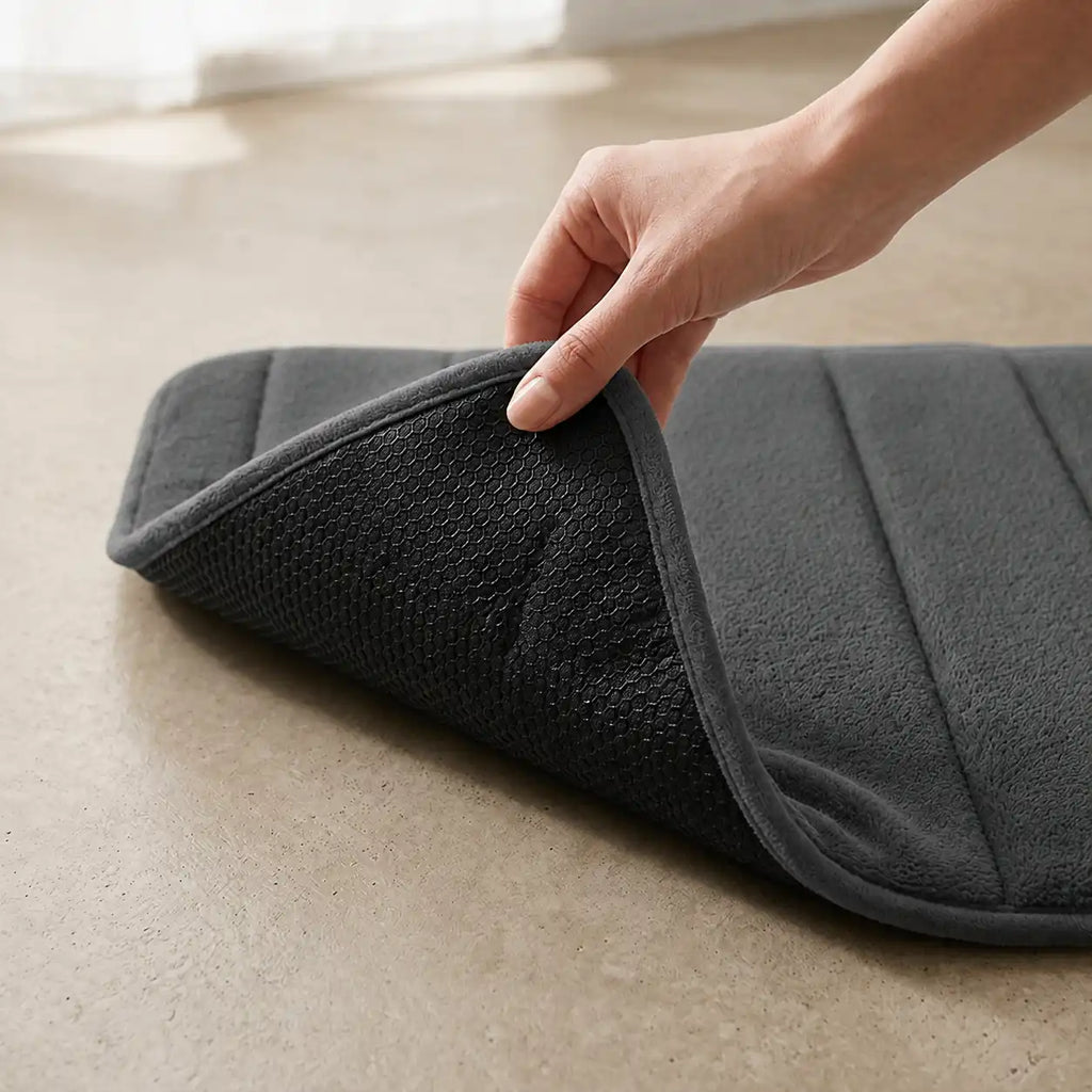 Set de 3 tapis de bain à mémoire de forme rayé