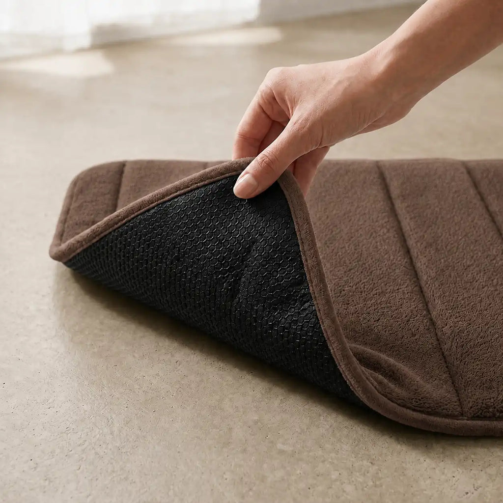 Set de 3 tapis de bain à mémoire de forme rayé