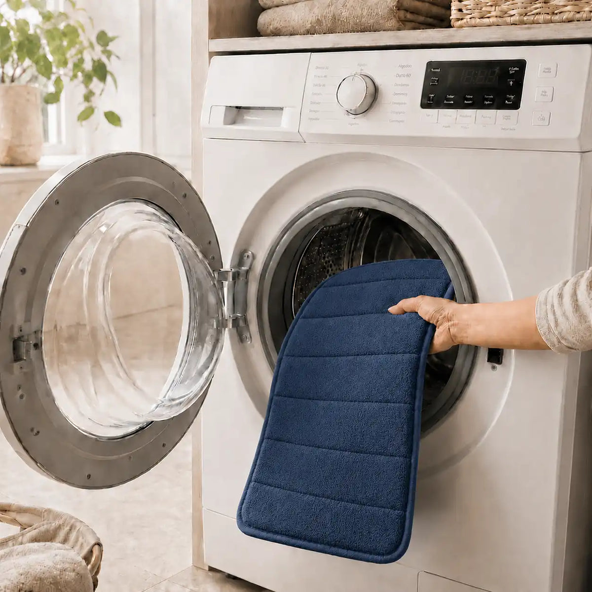 Set de 3 tapis de bain à mémoire de forme rayé