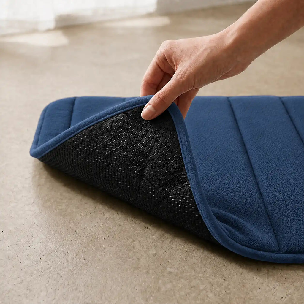 Set de 3 tapis de bain à mémoire de forme rayé