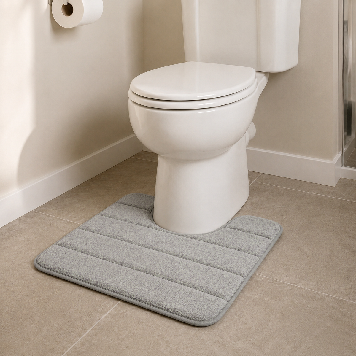 Tapis de WC à mémoire de forme moelleux