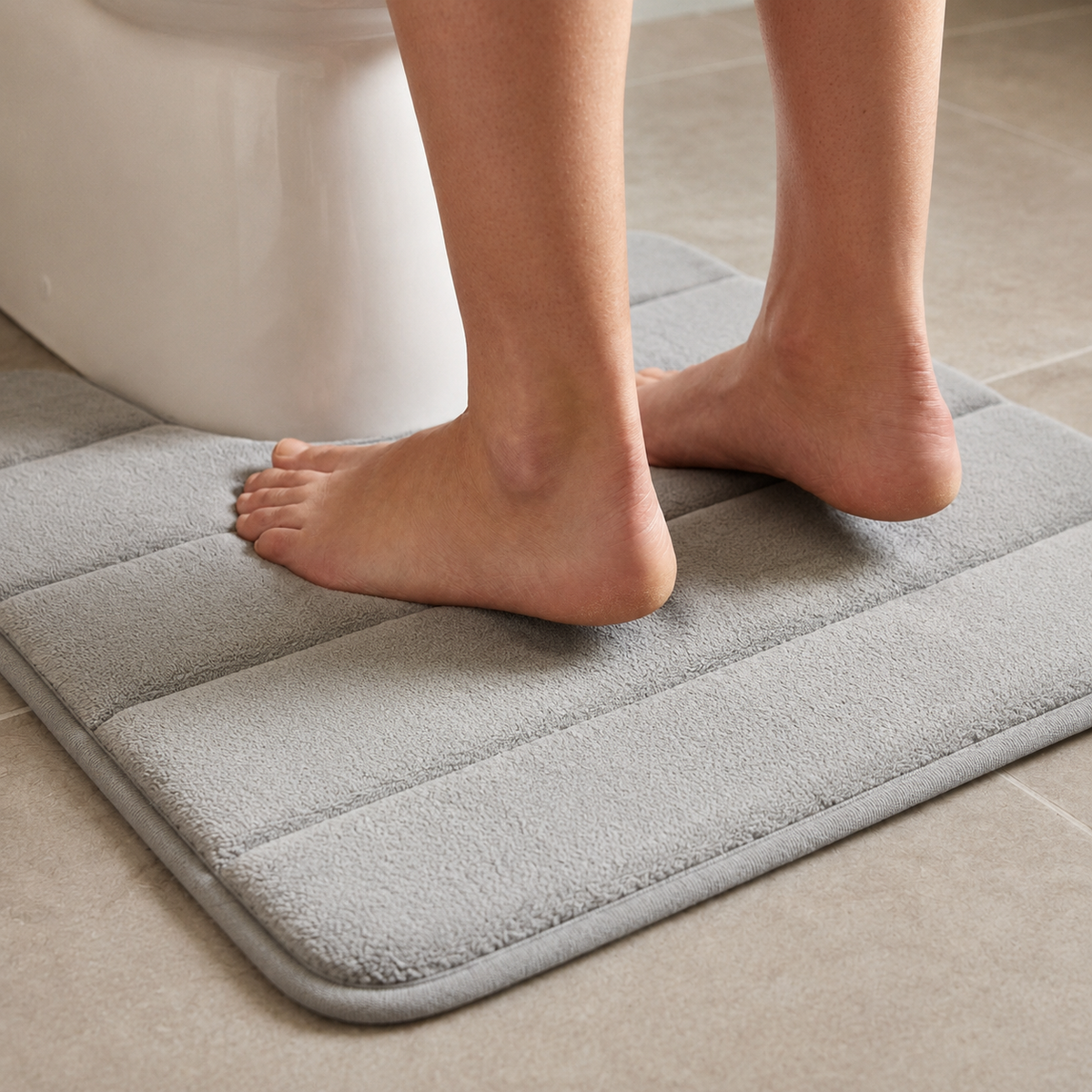 Tapis de WC à mémoire de forme moelleux